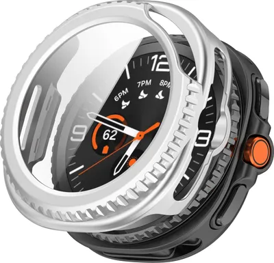 Produktbild von Strap-it Hartschalenetui mit Bildschirmschutzglas - passend für Samsung Galaxy Watch 8 Classic 46mm (silber)