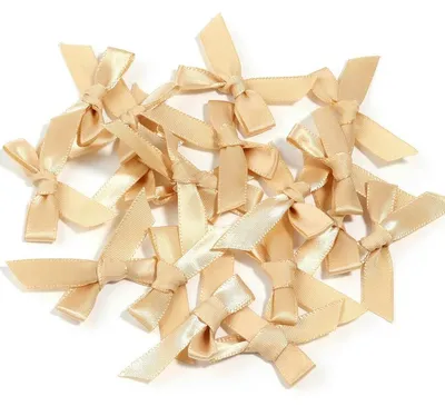 Productafbeelding van Gekleurde Linten Strikken - 50 Stuks Lichtbruin voor DIY Decoratie