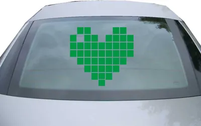 Produktbild von Indigos UG - Aufkleber Heckscheibe & Motorklappe DE2358 - grün - 600x553 mm - Bit Herz - Auto Scheiben Fenster Heckklappe Tuning Racing JDM - Die cut