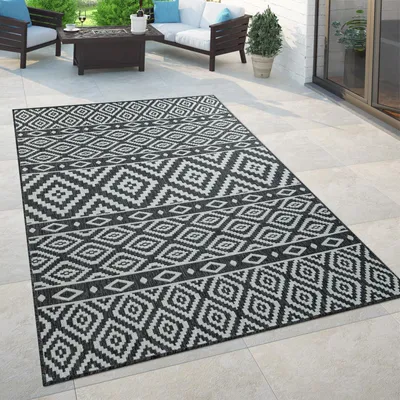 Immagine prodotto di Tappeto da interno e da esterno per balconi, terrazze e giardini orientali con motivi a cerchio Dimensioni 60x100 cm