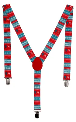 Produktbild von Hosenträger – Fairisle – Gemütliche Weihnachtsfarben - Weihnachtsaccessoire, Weihnachtskostüm