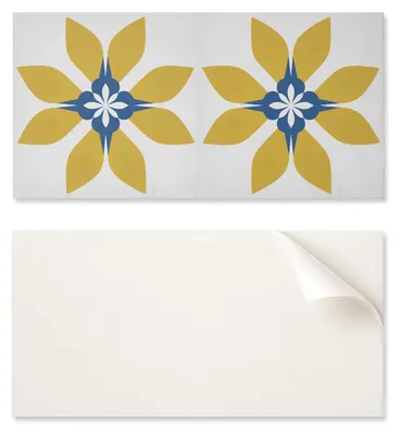 Image de Revêtement mural en vinyle adhésif, dimensions 120 x 60 cm, motif floral avec des feuilles