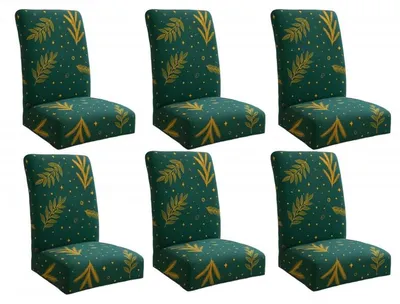 Image de Ruhhy 26637 Housse de chaise de Noël élastique 6 pcs, vert