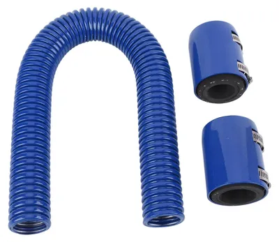 Obrázek produktu pro Sada hadic chladiče 24 palců, modrá – ohebná hadice z nerezové oceli pro přípojky 1 1/4", 1 1/2" a 1 3/4", účinné chlazení motoru