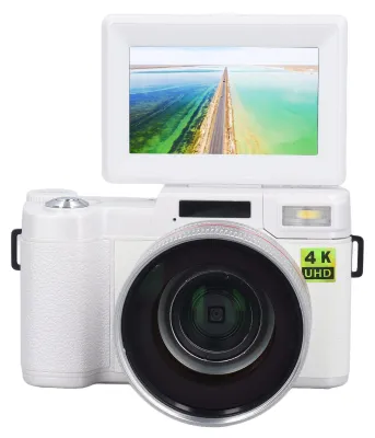 Produktbild von 4K-Digitalkamera, Gesichtserkennung, Autofokus, Anti-Shake, 48 MP Vlogging mit 32G-Karte, 3 Zoll 180-Grad-Klappbildschirm, 0,45-faches Weitwinkel-Makr