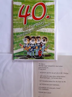 Produktbild von 1 Glückwunschkarte, 40. Geburtstag, Doppelkarte m. Umschlag, Musiker Band