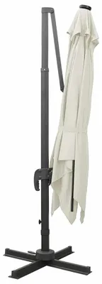 Produktbild von vidaXL Ampelschirm mit LED-Beleuchtung 300 cm Sandweiß