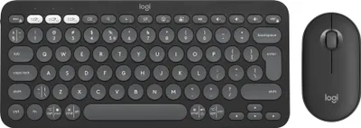 Produktbild von Logitech 920-012227, Kabellos, RF Wireless + Bluetooth, Scherenschalter, QWERTY, Graphit, Maus enthalten