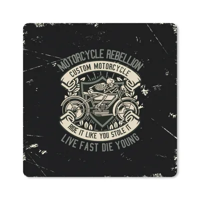 Produktbild von MuchoWow® Mauspad Mousepad Motorrad - Skelett - Retro 30x30 cm - Mousepads - Maus Mat - Pad - Mausunterlage - Gaming