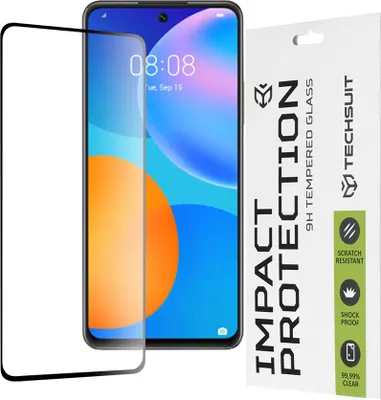 Produktbild von Techsuit Full Cover Impact Protection Displayschutzfolie für Huawei P Smart 2021 - Schwarz