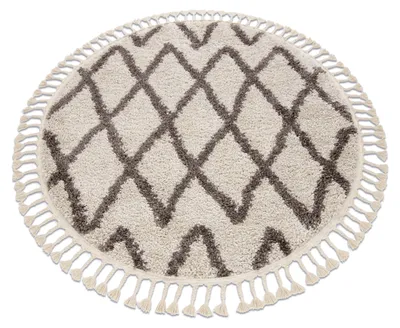 Produktbild von Teppich BERBER BENI Kreis sahne Franse berber marokkanisch shaggy beige rund 160 cm