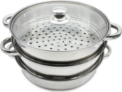 Obrázek produktu pro Pánev včetně poklice, nerezová ocel, průměr 28 cm, vhodná pro indukční vařiče