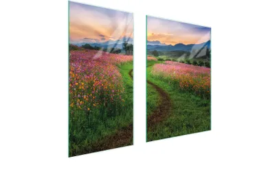 Produktbild von Herdabdeckplatten 2 teilig 75x52 Glaskeramikkochfeld Abdeckung Glas Schneidebrett Landschaft Berge