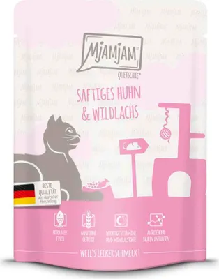 Produktbild von MjAMjAM 11404, Adult, jede Rasse, Huhn, Lachs, 300 g, Getreidefrei, Ohne künstliche Farbstoffe