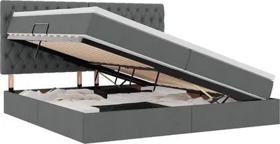 Immagine prodotto di Letto con contenitore LED e materasso Grigio Scuro 200 x 200 cm
