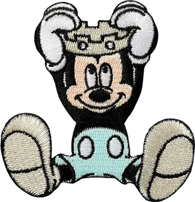Produktbild von Disney © Mickey Mouse Sitzt - Aufnäher, Bügelbild, Aufbügler, Applikationen, Patches, Flicken, Zum Aufbügeln, Größe: 7,5 x 7,5 cm