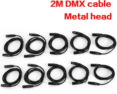 Obrázek produktu pro Kabely jevištního osvětlení 10 kusů 6,6 stop 2 m 3 pinový samec XLR samice adaptérový kabel DMX signální kabel