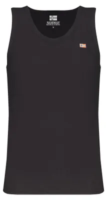 Image de Débardeur noir élégant pour hommes, avec broderie et col rond
