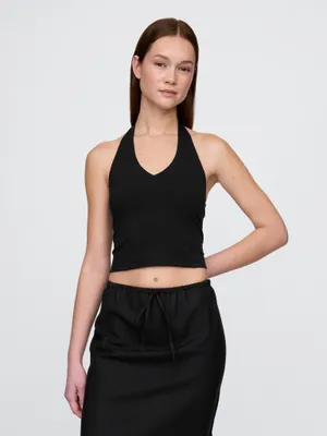 Produktbild von GAP Damen Crop-Top mit Rundhals und ärmellosem Design, aus dehnbarer Baumwolle, Größe XL