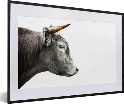 Produktbild von MuchoWow® Gerahmtes Poster Schottischer Highlander - Tiere - Horn - Gold 60x40 cm - Poster mit Schwarzem Bilderrahmen Wandposter Rahmen Foto Bilder - Schlafzimmer - Plakat in Rahmen - Drucken