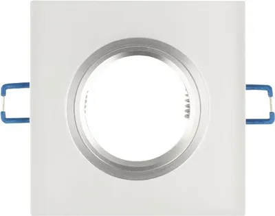 Immagine prodotto di Faretto da incasso GU10 cornice da incasso Slim luce da incasso Ø75mm vetro forato incl. presa GU10 per lampadine LED Angolare Bianco Smerigliato