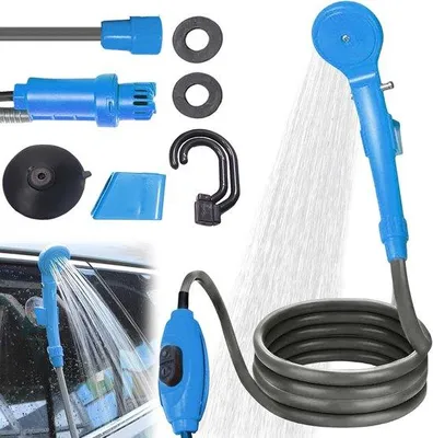 Obrázok produktu pre Ručná sprcha 12 V, prenosná, s hadicou a čerpadlom, ponorné čerpadlo na turistiku, kempovanie, cestovanie, pláž, psov