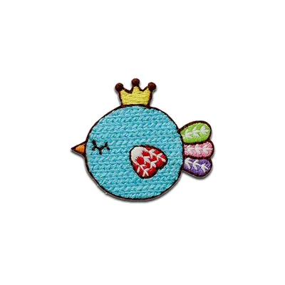 Produktbild von Mono-Quick Vogel mit Krone Tier - Aufnäher, Bügelbild, Aufbügler, Applikationen, Patches, Flicken, zum aufbügeln, Größe: 3 x 3,4 cm