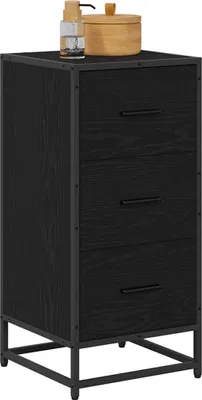 Image de Buffet vidaXL noir aspect chêne 35,5 x 35 x 76 cm