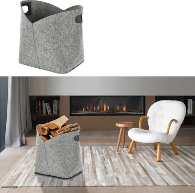 Produktbild von Aufbewahrungskorb Filz Zeitungskorb 24x34x24cm hellgrau Ordnungsbox Korb Filzkorb Aufbewahrung