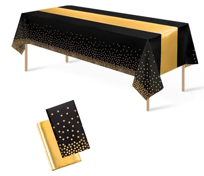 Tischläufer-Set 4 Stück, 137 x 274 cm, Kunststoff & Satin