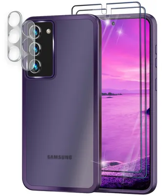Image de Housse hybride mate pour Samsung Galaxy S23, 2x protection écran/caméra Violet
