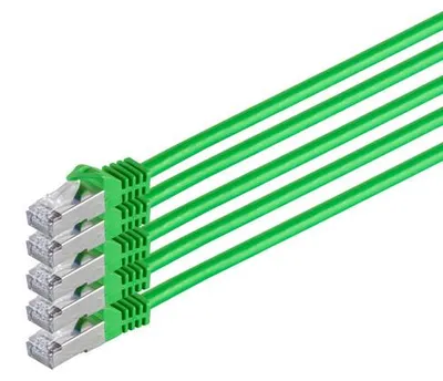 Produktbild von RJ45 Patchkabel m. CAT 7 Rohkabel PIMF grün 0,25m