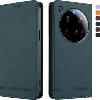Image de Etui pour Xiaomi 15 Ultra, étui rétro en cuirPolyuréthaneavec support et fentes pour cartes vertes