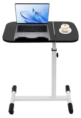 Immagine prodotto di Tavolo regolabile in altezza - Tavolino mobile e da computer - Piano inclinabile da 0 a 90° - Altezza 65–95 cm - 60x40 cm, portata 15 kg - 4 rotelle con freno - Nero