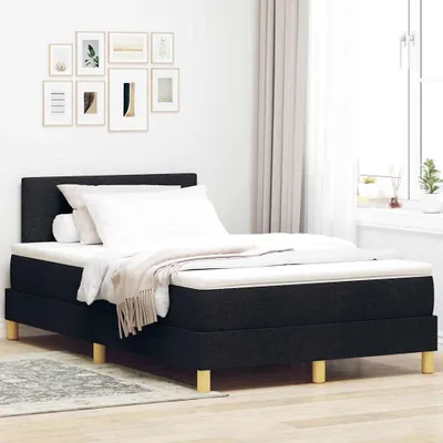Zdjęcie produktu dla Maison Exclusive - Łóżko sprężynowe z materacem Czarny 120 x 200 cm tkanina