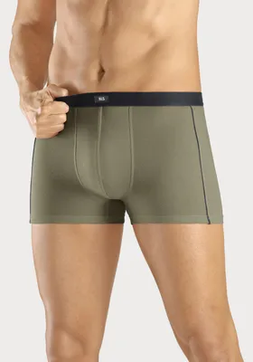 Produktbild von H.I.S. Boxer Boxershorts für Herren 3 -teilig grau-olivgrün-bordeaux Größe 6