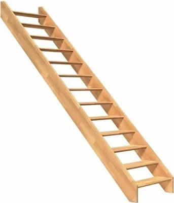Produktbild von Pertura Wangentreppe Elenie Buche Leimholz Lackiert Ohne Setzstufen Seitenwange buche gerade 83,5 cm 14 Stufen / 15 Stei