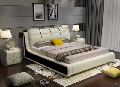 Obrázok produktu pre Luxusná posteľ v spálni manželská posteľ drevo 180x200cm dizajnérsky hotelový nábytok