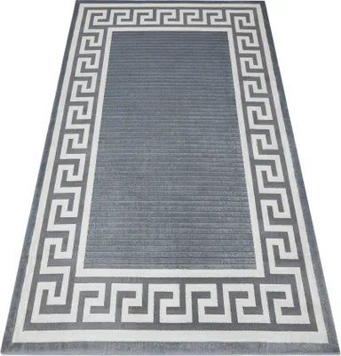 Produktbild von Teppich PEARL 51327F grau - Rahmen, griechisch exklusiv, strukturell Grau 230x330 cm