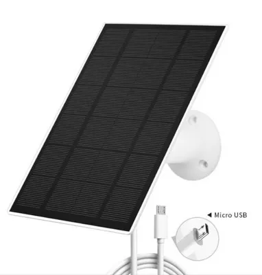 Obrázek produktu pro Solární panel pro kameru, vodotěsný, nabíječka pro kameru, 6 V, 360° nastavitelný držák, vysoká účinnost pro Micro USB