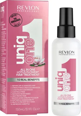 Zdjęcie produktu dla Revlon Professional Uniq One All In One Lotus Flower Treatment wzmacniający spray bez spłukiwania do włosów zniszczonych 150 ml