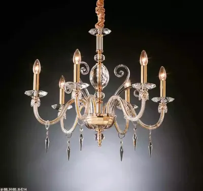 Immagine prodotto di Elegante lampadario di cristallo d'oro a soffitto a sospensione nuovo