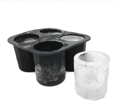 Produktbild von Silikonische Cocktail-Eisformen - 10×5 cm - Schwarz - Für Bars, Feiern, Heimgebrauch und Cocktails - Silikon - Eisformen für Getränke und Cocktails