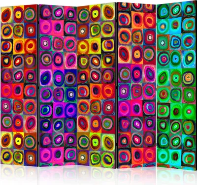 Produktbild von 5-teiliger Einseitiger Vlies Paravent - Colorful Abstract Art II 225x172 cm Muster l-B-0001-z-c