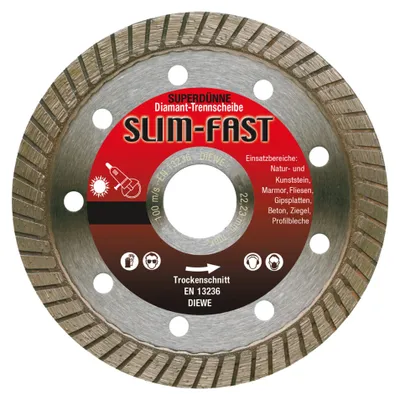 Zdjęcie produktu dla Średnica tarczy tnącej SlimFast 125x1,2mm Diewe