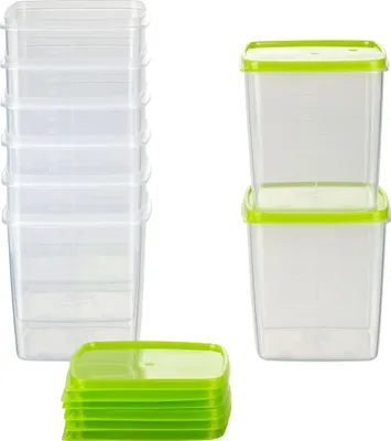 Produktbild von MiraHome Vorratsdosen Sets verschiedene Größen rund/quadratisch grün – Vorratsdosen mit Deckel Luftdicht – Gefrierdosen für Mealprep & Küche