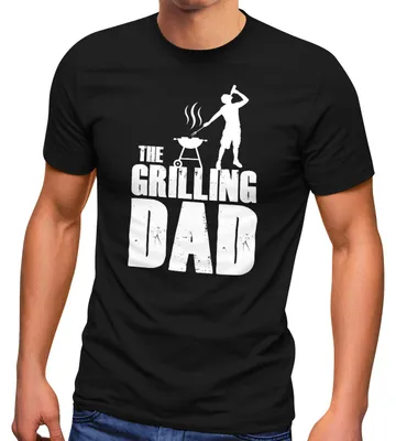 Produktbild von Herren T-Shirt The Grillling Dad Griller Grill-Geschenk Papa Vatertag Fun-Shirt Parodie Spruch lustig Moonworks® schwarz 5XL