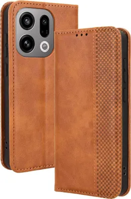 Produktbild von OPPO Find X9 Hülle - Coverup Vintage Style Klapphülle - Braun