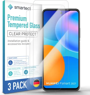 Produktbild von 3x Schutzglas Panzerfolie Klar für Huawei P smart 2021 Displayschutz Hartglas