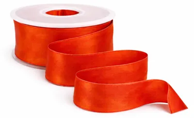 Produktbild von 25m Dekoband Taft Drahtkant B:40mm Taftband Schleifenband Geschenkband Satinband orange